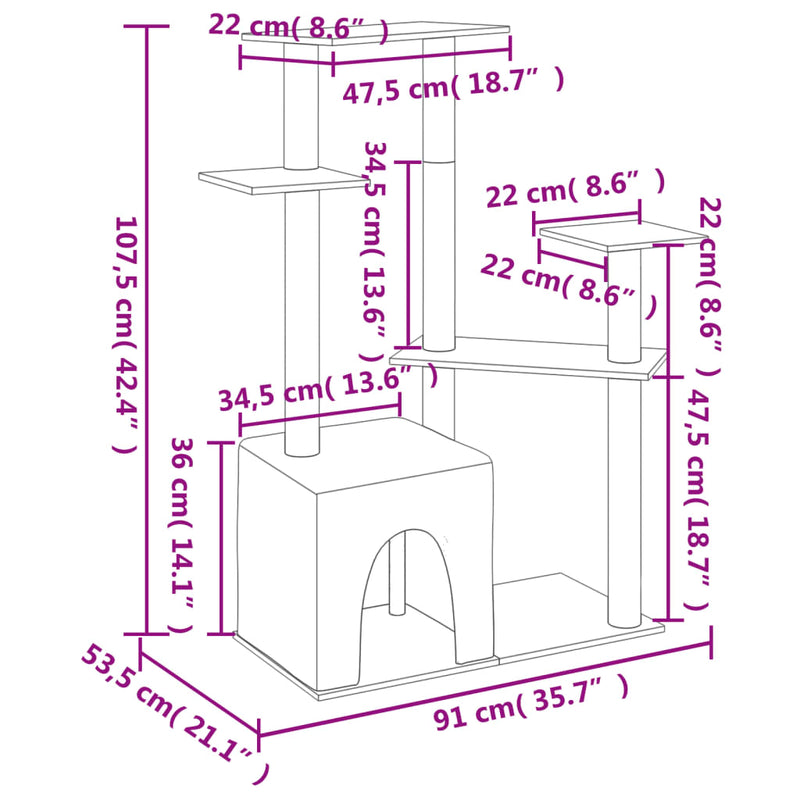 Klösträd Med Sisalpelare 107,5 Cm