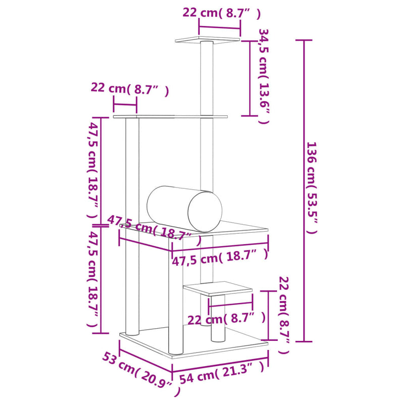 Klösträd Med Sisalpelare 136 Cm