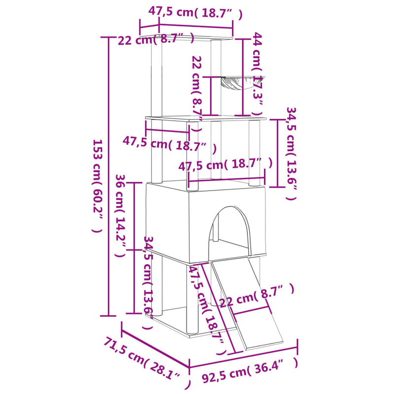 Klösträd Med Sisalpelare 153 Cm