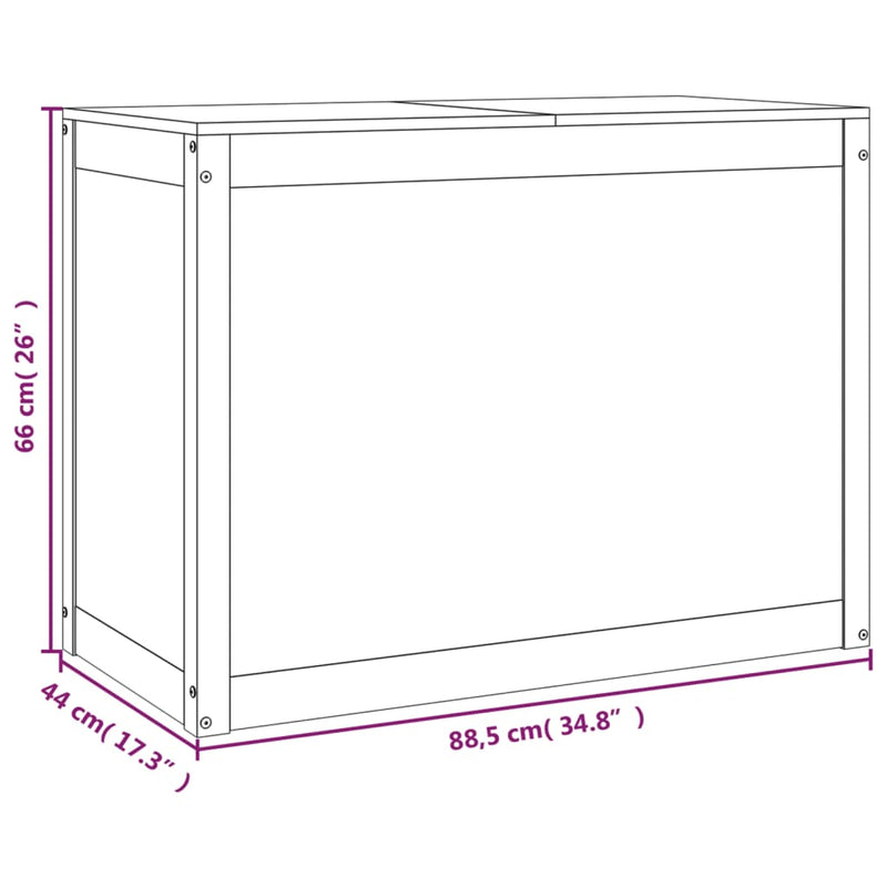 Tvättkorg 88,5X44X66 Cm Massiv Furu