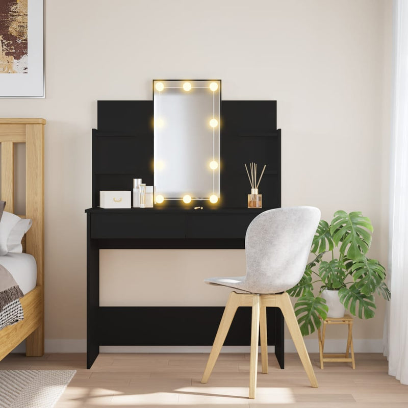 Sminkbord Med Led Sonoma-Ek 96X40X142 Cm