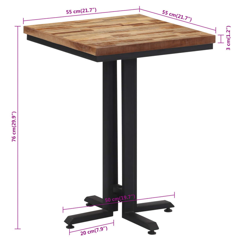 Matbord 55X55X76 Cm Massiv Återvunnen Teak