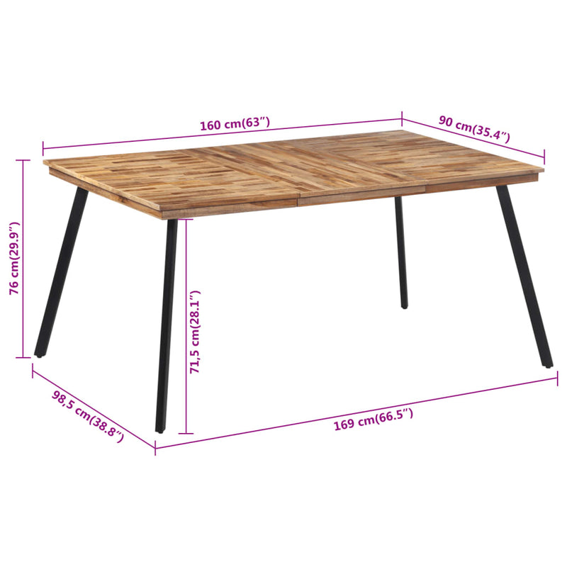 Matbord 169X98,5X76 Cm Massiv Teak