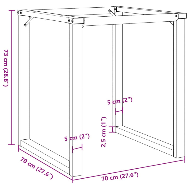 Bordsben För Matbord O-Ram 70X70X73 Cm Gjutjärn