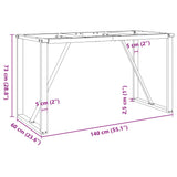 Bordsben För Matbord O-Ram 140X60X73 Cm Gjutjärn