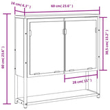 Spegelskåp För Badrum 60X16X60 Cm Konstruerat Trä