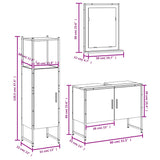 Badrumsskåp Set 3 Delar Konstruerat Trä
