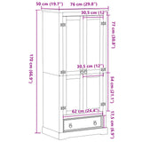 Garderob Corona 76X50X170 Cm Massiv Furu