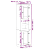 Badrumsskåp Corona 50X40X185 Cm Massiv Furu