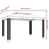 Paviljong Med Dubbelt Tak Gräddvit 3,94X2,96 M Stål