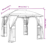 Paviljong Med Dubbelt Tak & Nätväggar 2,94X2,94 M Stål