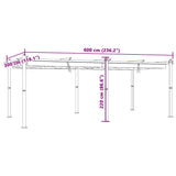 Paviljong Med Infällbart Tak 3X6 M Aluminium