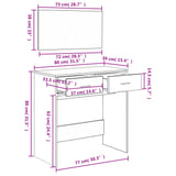 Sminkbord Med Spegel 80X39X80 Cm