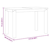 Matbord Panama 117X60X75 Cm Massiv Furu