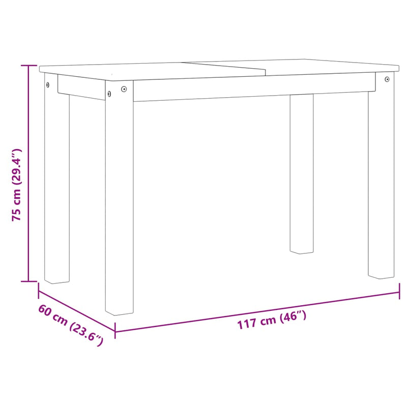 Matbord Panama 117X60X75 Cm Massiv Furu