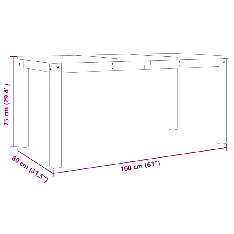 Matbord Panama 160X80X75 Cm Massiv Furu