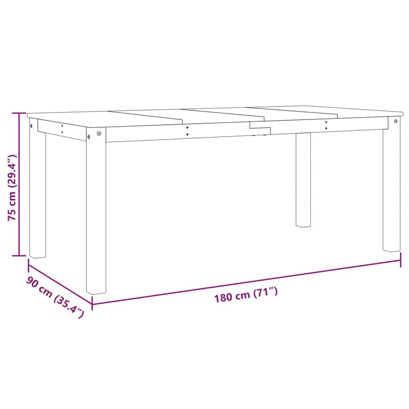 Matbord Panama 180X90X75 Cm Massiv Furu