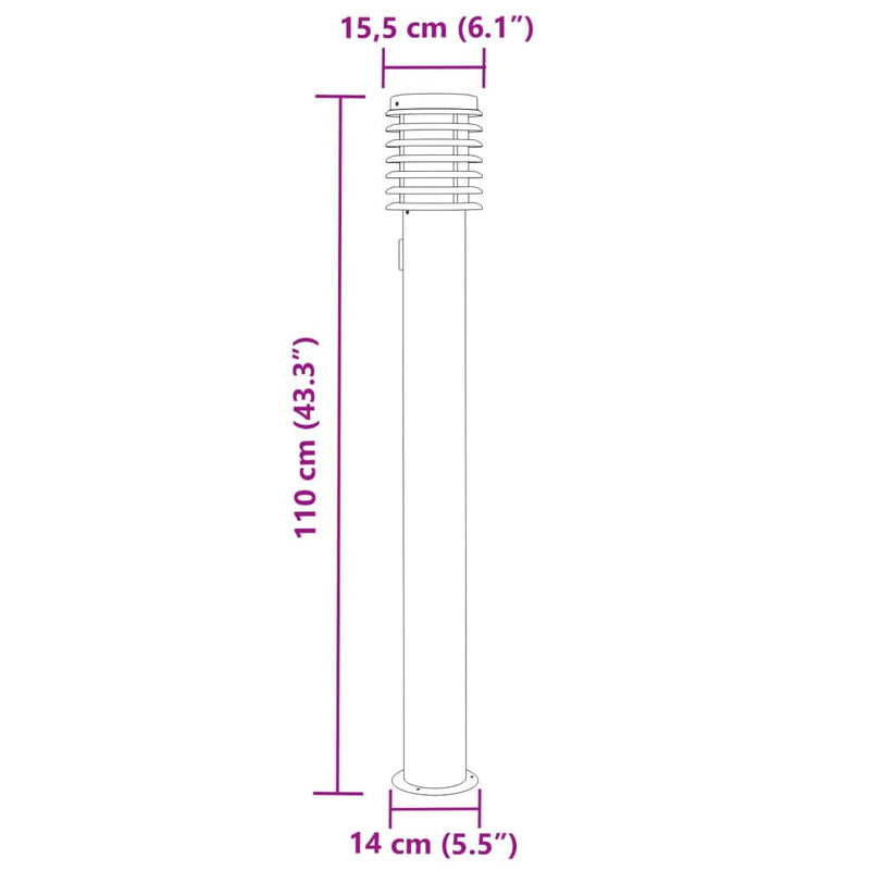 Utomhusgolvlampa Med Eluttag 110 Cm Rostfritt Stål Silver