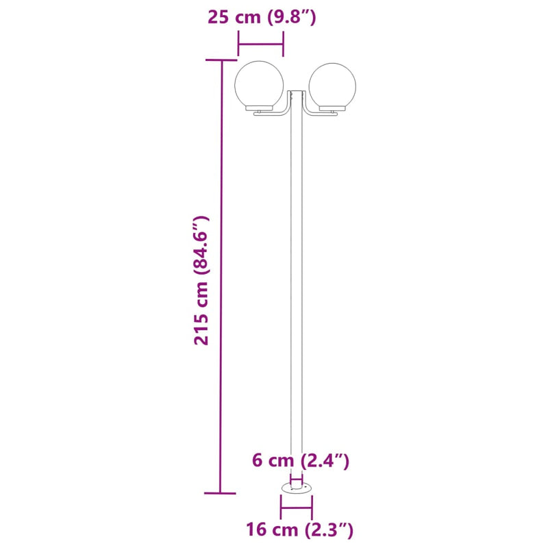 Utomhusgolvlampor 3 St Silver 215 Cm Rostfritt Stål