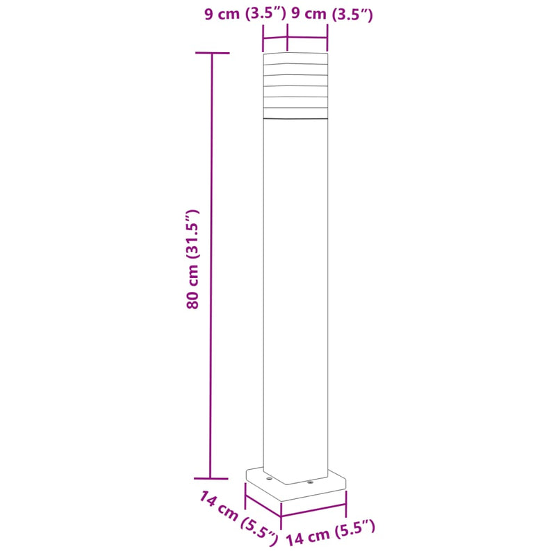 Utomhusgolvlampor 3St Svart Aluminium 80 Cm