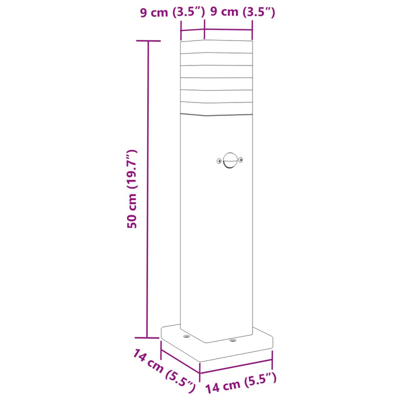 Utomhusgolvlampor Er 3St Svart Aluminium 50 Cm