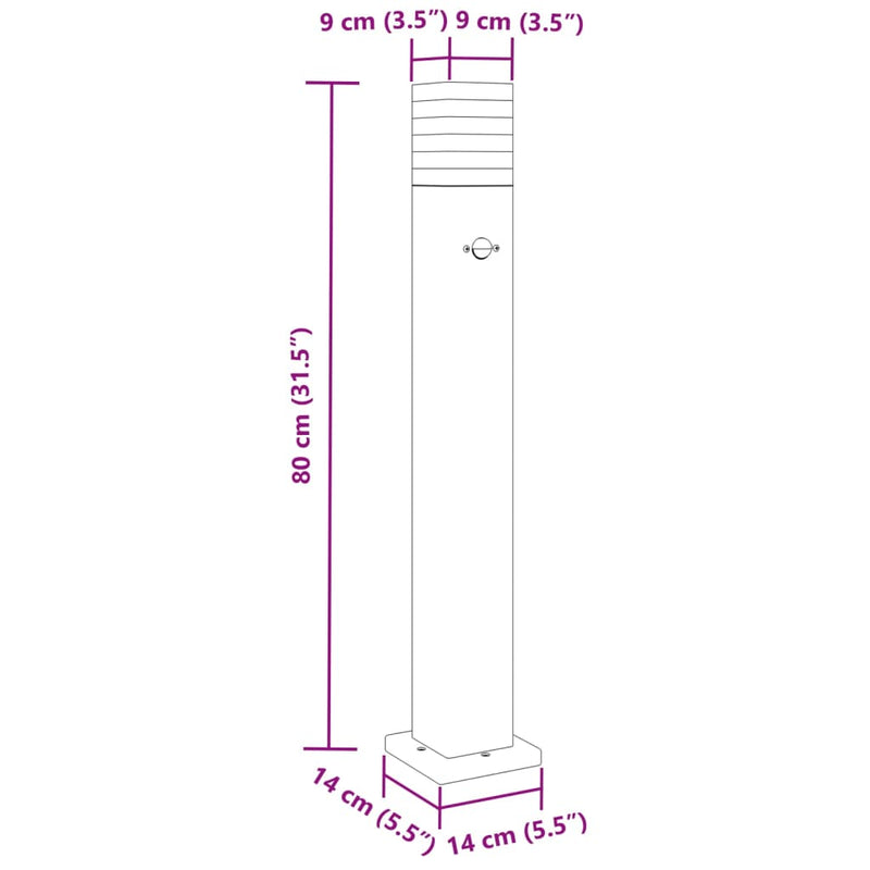 Utomhusgolvlampor Er 3St Svart Aluminium 80 Cm