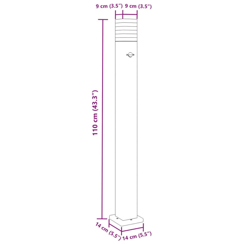 Utomhusgolvlampor Er 3St Svart Aluminium 110 Cm