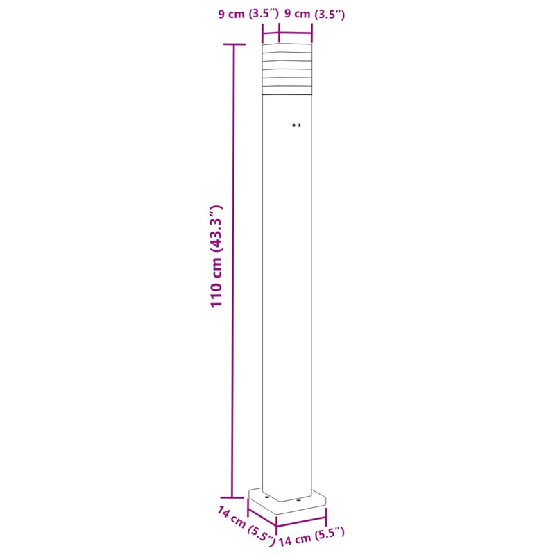 Utomhusgolvlampa Med Eluttag Svart Aluminium 110 Cm