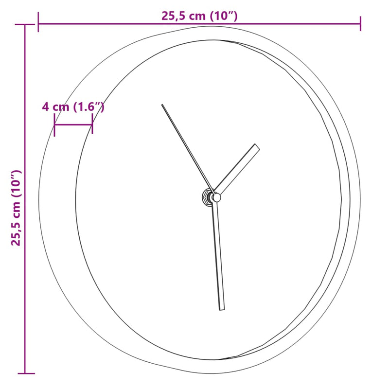 Väggklocka Ø25,5 Cm Oolystyren Och Glas