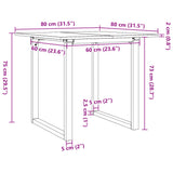 Matbord O-Ram 80X80X75 Cm Massiv Furu Och Gjutjärn