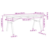 Matbord Y-Ram 180X90X75 Cm Massiv Furu Och Gjutjärn