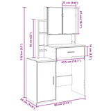 Sminkbord Med Skåp 80X35X132 Cm