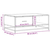 Soffbord 90X57X35 Cm Konstruerat Trä Och Metall