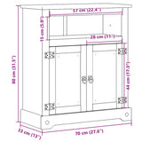 Badrumsskåp Corona 70X33X80 Cm Massiv Furu