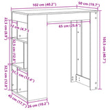 Barbord Med Hyllor Artisian-Ek 102X50X103,5 Cm Konstruerat Trä