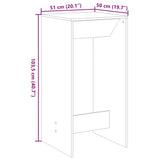 Barbord -Ek 51X50X103,5 Cm Konstruerat Trä