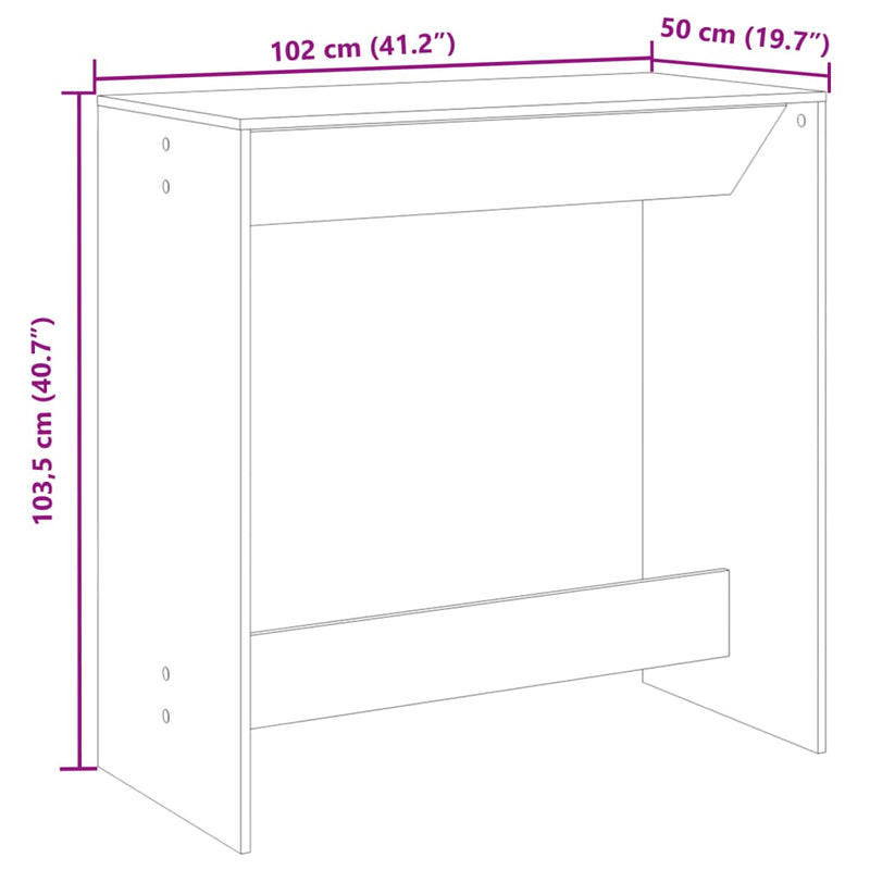 Barbord Sonoma-Ek 102X50X103,5 Cm Konstruerat Trä