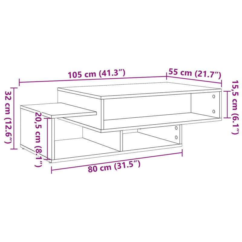 Soffbord Åldrat Trä 105X55X32 Cm Konstruerat Trä