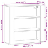 Väggskåp Ek 80X33X80 Cm Konstruerat Trä