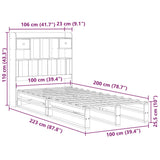 Säng Med Bokhylla Utan Madrass 100X200Cm Massiv Furu