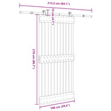 Skjutdörr Med Beslag 100X210 Cm Massiv Furu